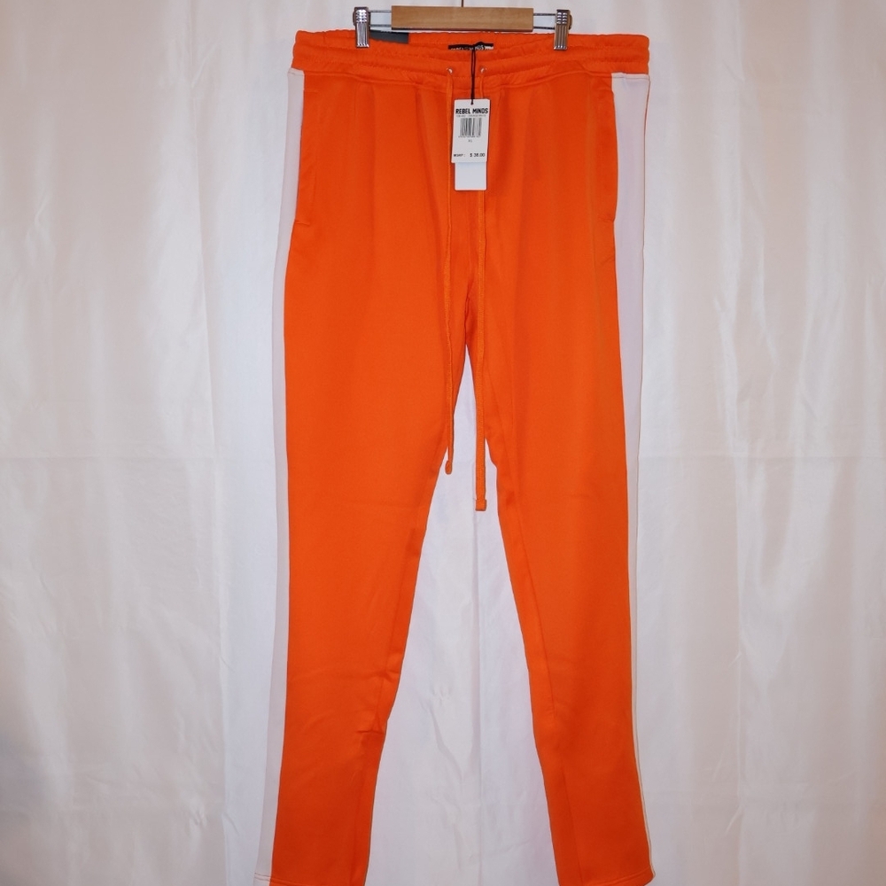 Rebel Minds Orange / White Track Pants